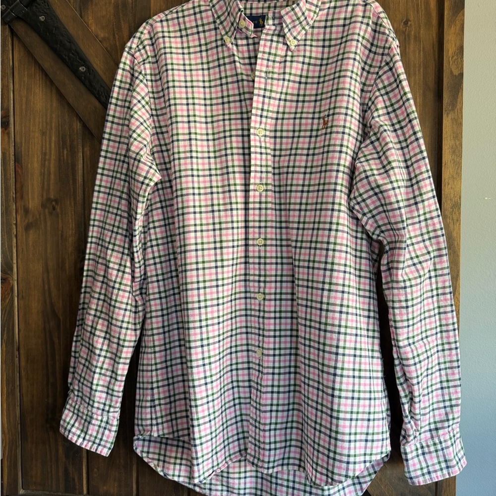 Ralph Lauren Pink and Green Checkered Shirt